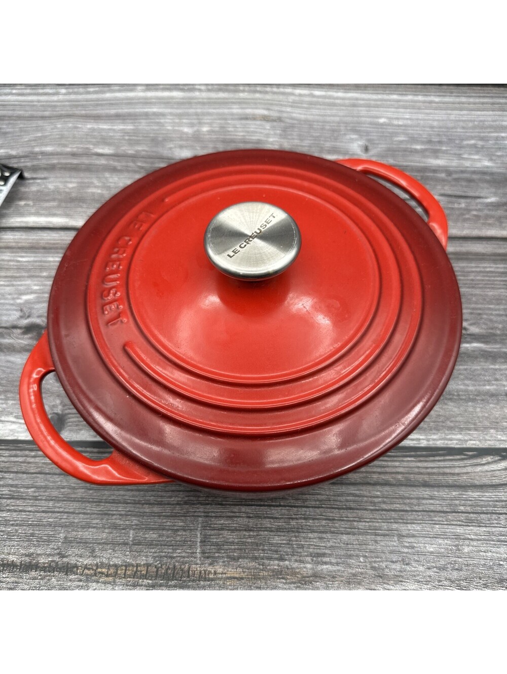 VTG Le Creuset 3.5 qt 22 cm  Dutch Oven Red With Handles